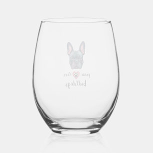 Verre À Vin Sans Pied Paix Amour Bouledogues Galaxie Vintage Bouledogue