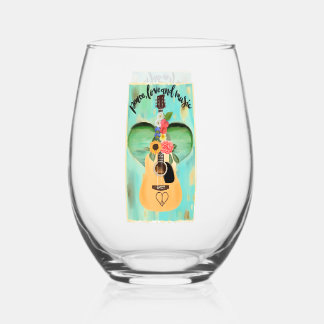 Verre À Vin Sans Pied Paix, amour et musique