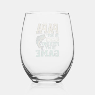 Verre À Vin Sans Pied Papa La pêche est mon jeu Conception de chemise vi