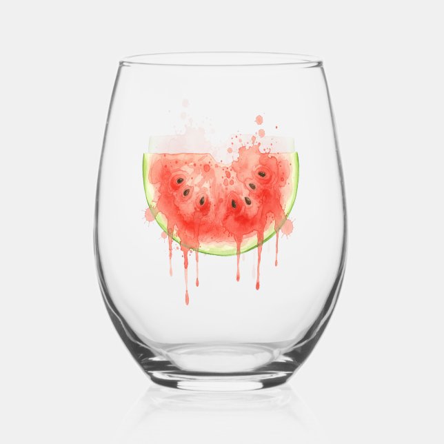 Verre À Vin Sans Pied Pastèque (Recto)