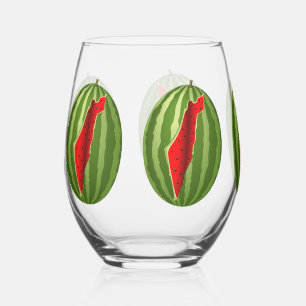 Verre À Vin Sans Pied Pastèque Palestine - Slice