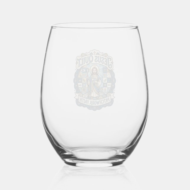 Verre À Vin Sans Pied Patchwork Jésus Foi Patchwork Jésus  (Recto)