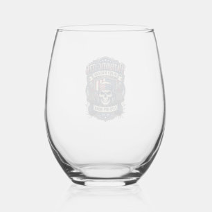 Verre À Vin Sans Pied Patriotique 1776 Hors Route Crâne Monster Truck Lo
