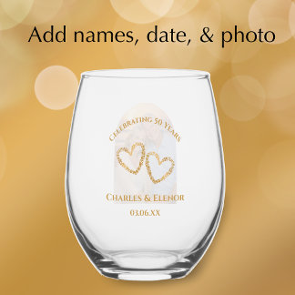 Verre À Vin Sans Pied Personalized Photo Keepsake 50th Anniversary Gift