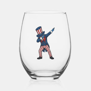 Verre À Vin Sans Pied Personnage patriotique Dabbing Design vectoriel vi