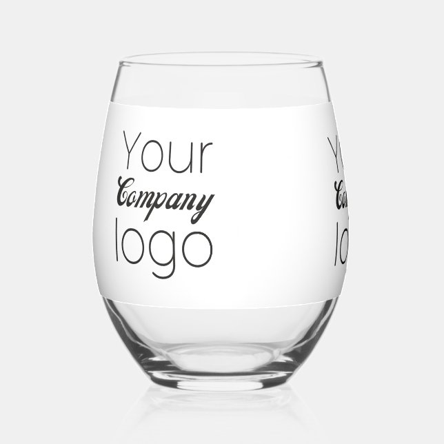 Verre À Vin Sans Pied Personnalisé Black White Business Promotion Ajoute (Recto)
