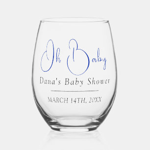 Verre À Vin Sans Pied Personnalisé Daté Nommé Oh Baby