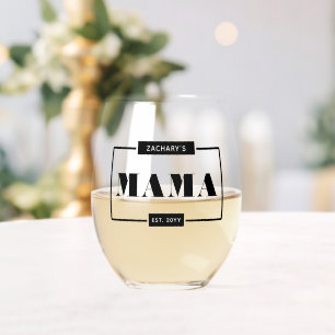 Verre À Vin Sans Pied Personnalisé Moderne Gras Mama Est Nouvelle Maman