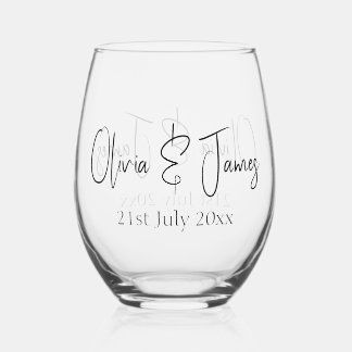 Verre À Vin Sans Pied Personnaliser Vins - Cadeau Mariage