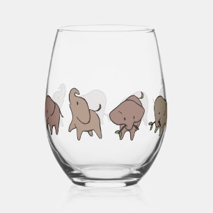 Verre À Vin Sans Pied Petits éléphants