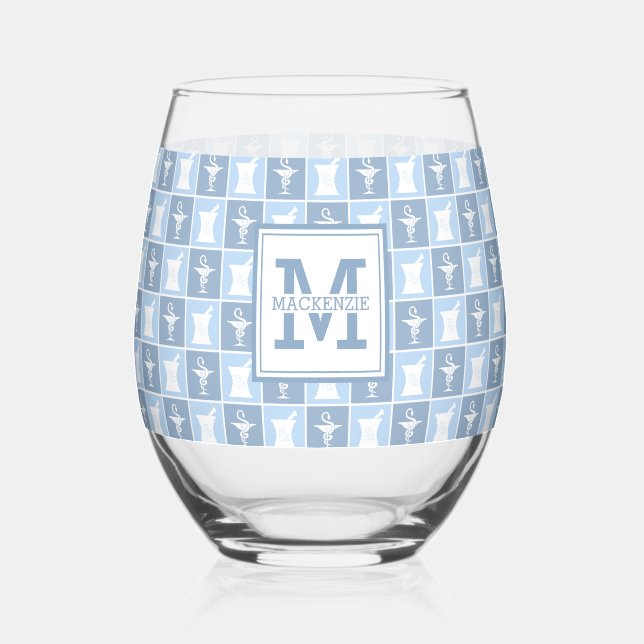 Verre À Vin Sans Pied Pharmacien personnalisé Pharmacie (Recto)