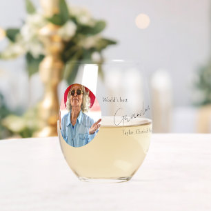 Verre À Vin Sans Pied Photo et texte personnalisés