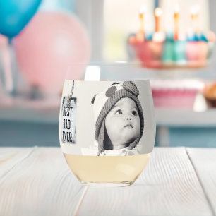 Verre À Vin Sans Pied Photo personnalisée de meilleur père