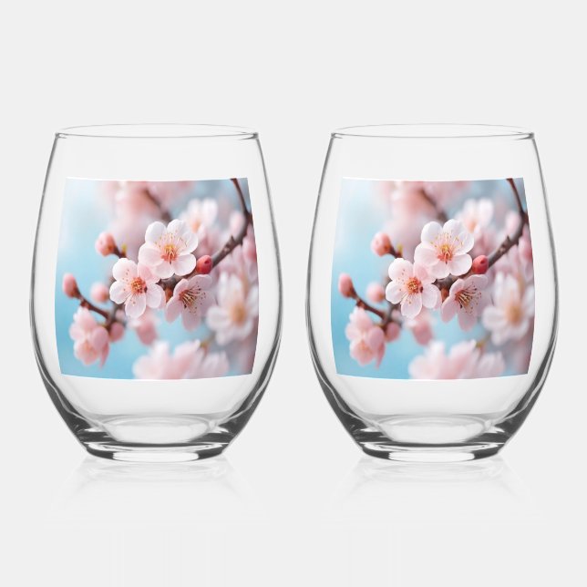 Verre À Vin Sans Pied Pink Blossom Magic (Recto)