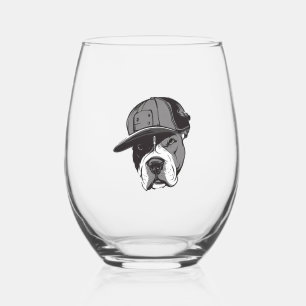 Verre À Vin Sans Pied Pitbull Gangster