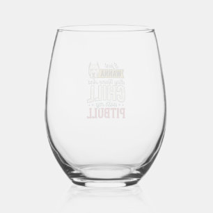 Verre À Vin Sans Pied Pitbull Vintage Reste à la Maison et Se Détendre A