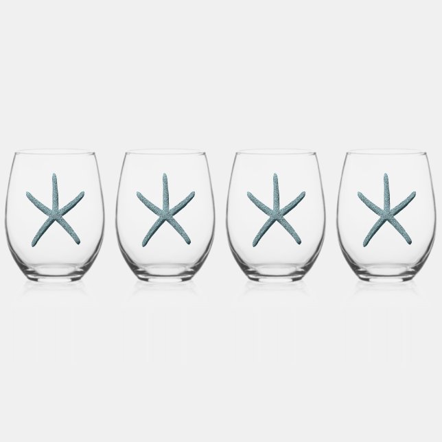 Verre À Vin Sans Pied Poche à doigt bleu (Recto)