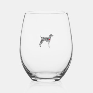Verre À Vin Sans Pied Pointeur allemand Shorthair I GSP Chien Maman J'ai