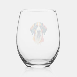 Verre À Vin Sans Pied Portrait de chien coloré vintage style pop art Il