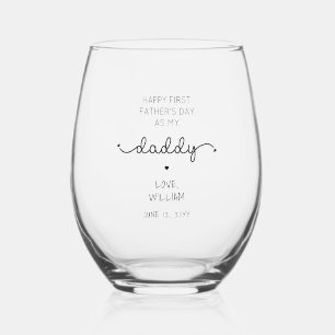 Verre À Vin Sans Pied Première Fête des pères personnalisée Nouveau Dadd