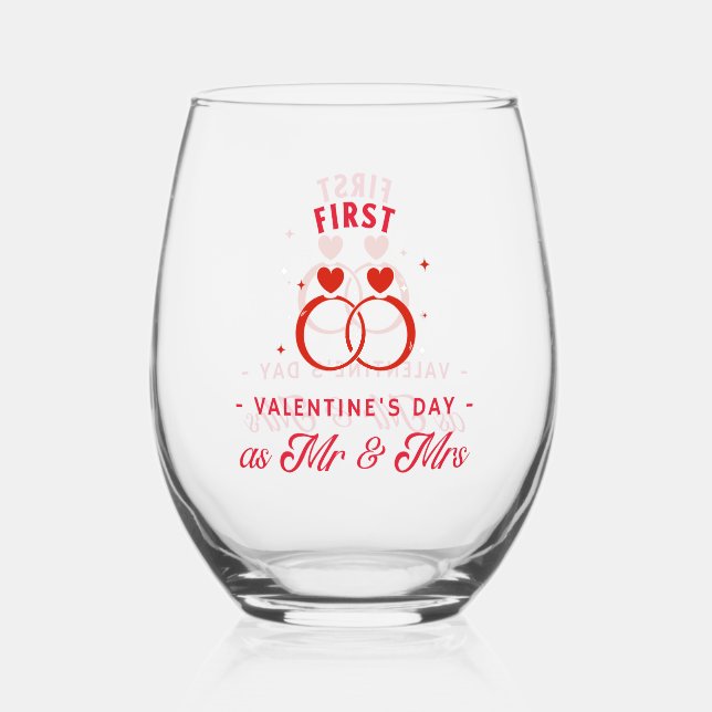 Verre À Vin Sans Pied Première Saint Valentin en tant que jeu de Drinkwa (Recto)
