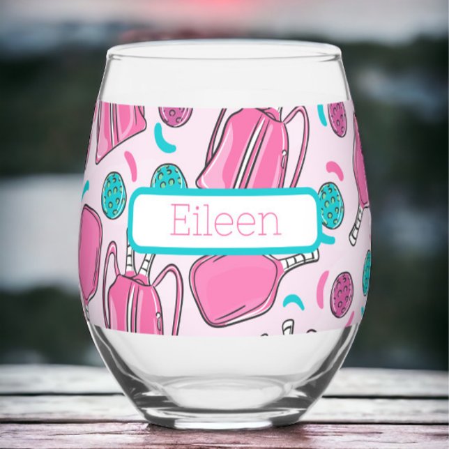 Verre À Vin Sans Pied Préppy Custom Pickleball Paddles & Bags (Créateur téléchargé)