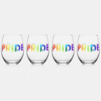 Verre À Vin Sans Pied Pride arc-en-ciel