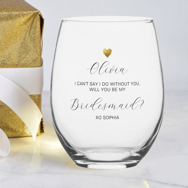 Verre À Vin Sans Pied Proposition d'aide d'information, Gold Heart, Nom  (Créateur téléchargé)