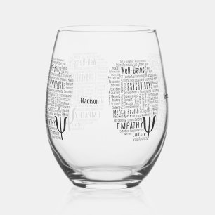 Verre À Vin Sans Pied PSYCHOLOGIE Word Cloud nom personnalisé