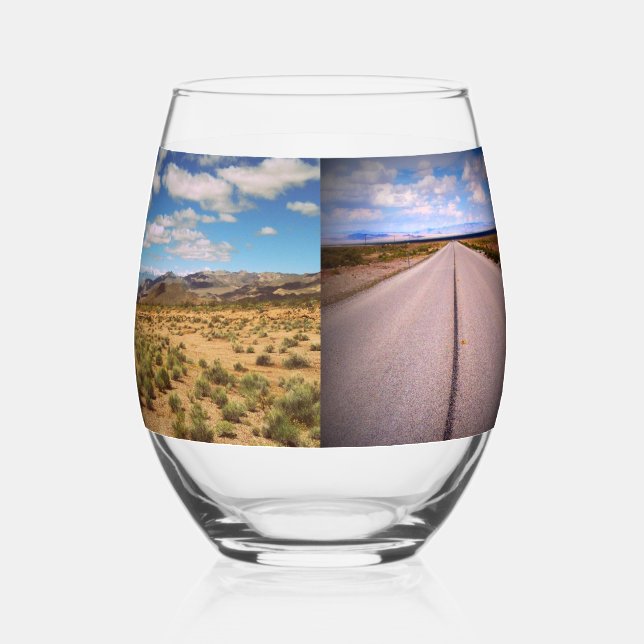 Verre À Vin Sans Pied Quatre Vacances ou Photo Voyage (Recto)