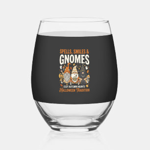 Verre À Vin Sans Pied Rassemblement de Gnome Confortable d'Halloween