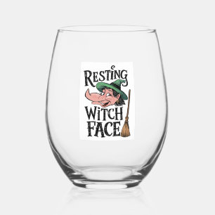 Verre À Vin Sans Pied Repose du visage de la sorcière