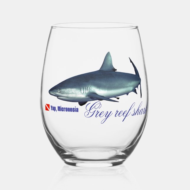 Verre À Vin Sans Pied requin gris cool (Recto)