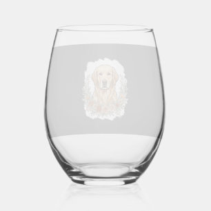 Verre À Vin Sans Pied Retriever Golden Floral Sublimation