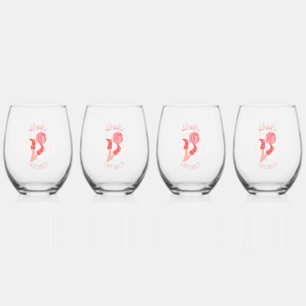 Verre À Vin Sans Pied Rétro Années 70 Enterrement de Vie de Jeune Fille