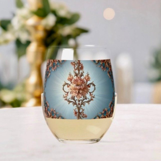 Verre À Vin Sans Pied Rose Baroque   (Créateur téléchargé)