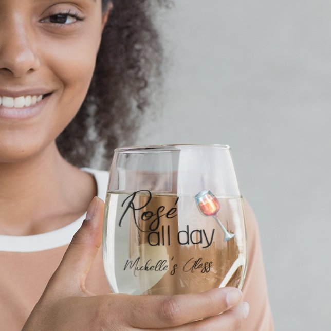 Verre À Vin Sans Pied Rose toute la journée (Créateur téléchargé)
