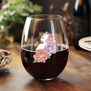 Verre À Vin Sans Pied Roses roses roses blanches Peach Lavender