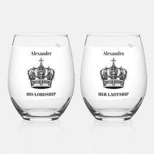 Verre À Vin Sans Pied Sa Seigneurie Son Altesse Nom personnalisé Drôle