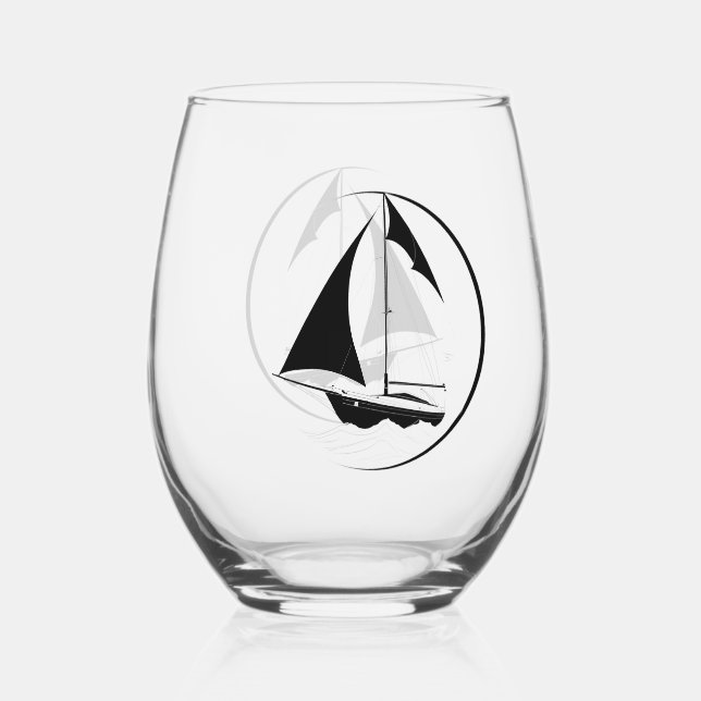 Verre À Vin Sans Pied Sailing boat (Recto)