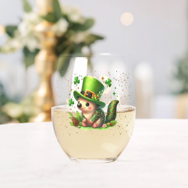 Verre À Vin Sans Pied Saint Patrick's Day Lucky Hedgehogs (Insitu (Mariage))