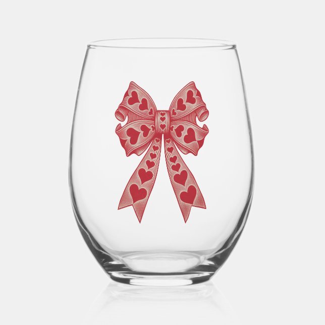 Verre À Vin Sans Pied Saint Valentin Coeur Coquette arc Retro Valentine (Verso)