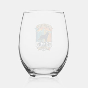 Verre À Vin Sans Pied Sauver Papa Amateur de Bière Chien Vintage Sunset_
