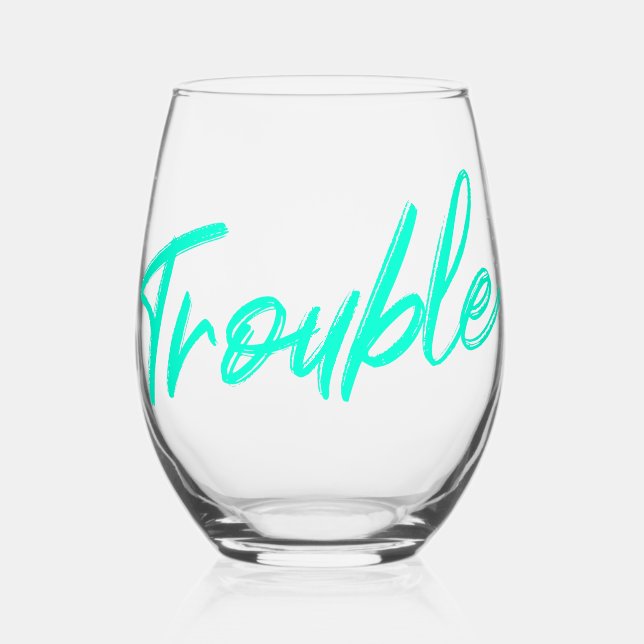 Verre À Vin Sans Pied Scénario Trouble Teal (Recto)