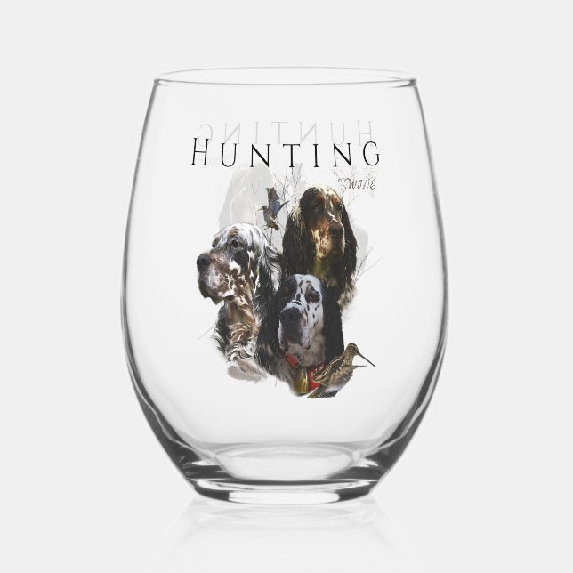 Verre À Vin Sans Pied Setter anglais, Chasse (Recto)