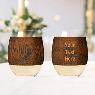 Verre À Vin Sans Pied Shema en bois sculpté Yisrael