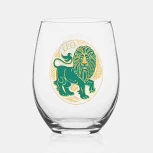 Verre À Vin Sans Pied Signe du zodiaque Lion