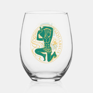 Verre À Vin Sans Pied Signe du zodiaque Verseau