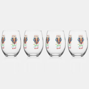 Verre À Vin Sans Pied Simple Et En Paix Avec Mon Coeur