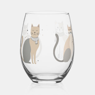 Verre À Vin Sans Pied Simple mignonne chatte chatte animal meow animal a